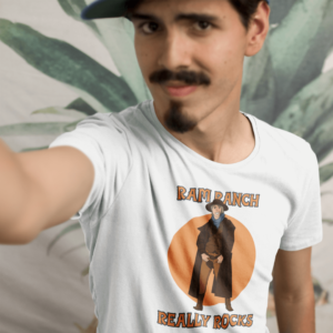 „I laughed so hard when I saw this T Shirt, and I love it. Sometimes when a friend points out that they know about the Ram Ranch meme we just look at each other and laugh, we have a good time jejejejeje”