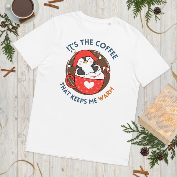 Penguin drinking coffee taking a bath in a coffee mug wearing comfortable clothes design on a T-shirt