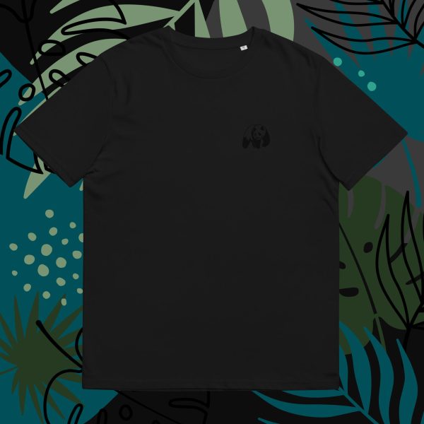 Basic Black Sustainable Fashion T-Shirt with Panda Logo for Sustainability Best T-shirts for men and women