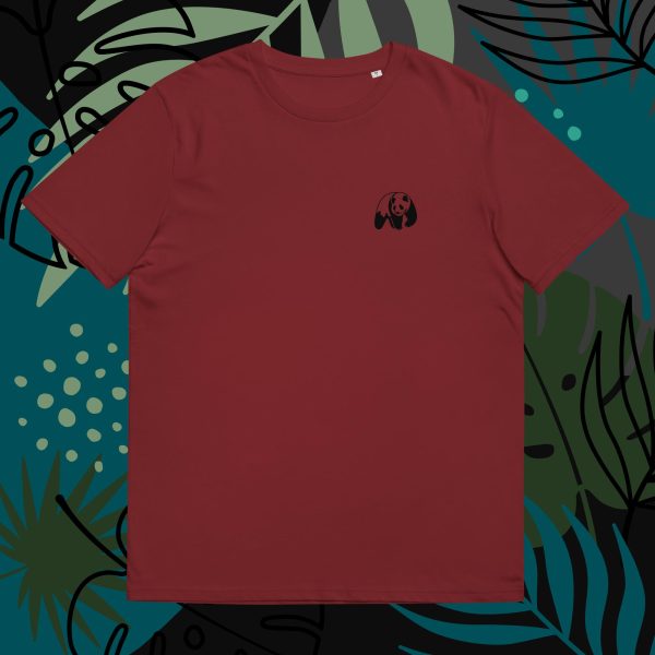 Basic Burgundy Sustainable Fashion T-Shirt with Panda Logo for Sustainability Best T-shirts for men and women