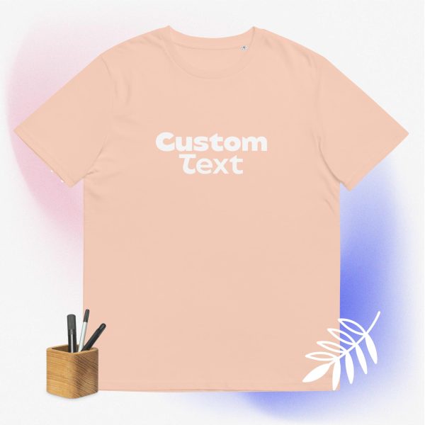 Fraiche Perche custom shirt with a cool and dinamic background and some pencils that symbolize how this t-shirt is customizable and can be bought with your custom design printed on it.