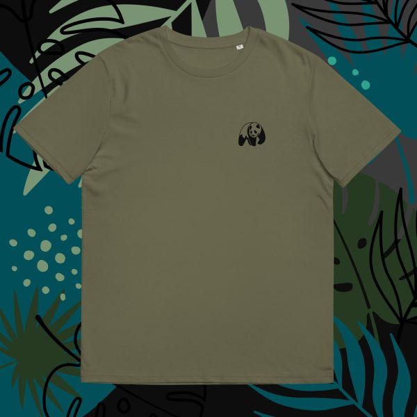 Basic Khaki Sustainable Fashion T-Shirt with Panda Logo for Sustainability Best T-shirts for men and women