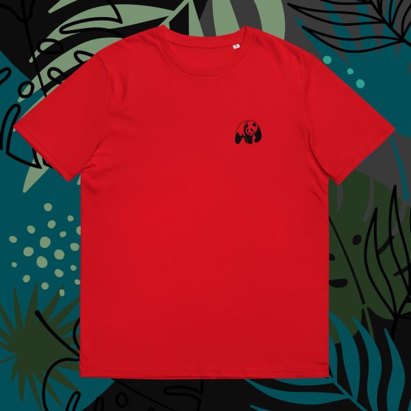 Basic Red Sustainable Fashion T-Shirt with Panda Logo for Sustainability Best T-shirts for men and women