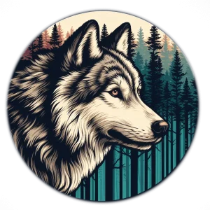 Tribal Wolf-Shirt-This-design-features-a-beautifully-detailed-profile-view-of-a-lone-wolf-set-against-the-