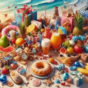 Visual representation of holiday via food, colorful and calming