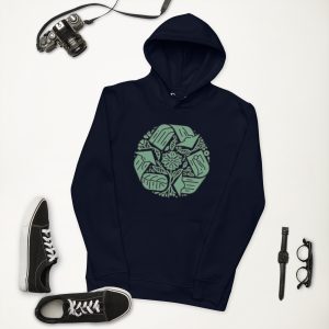 Sustainable fashion organic cotton eco concious greeen recycling plant circle hoodie