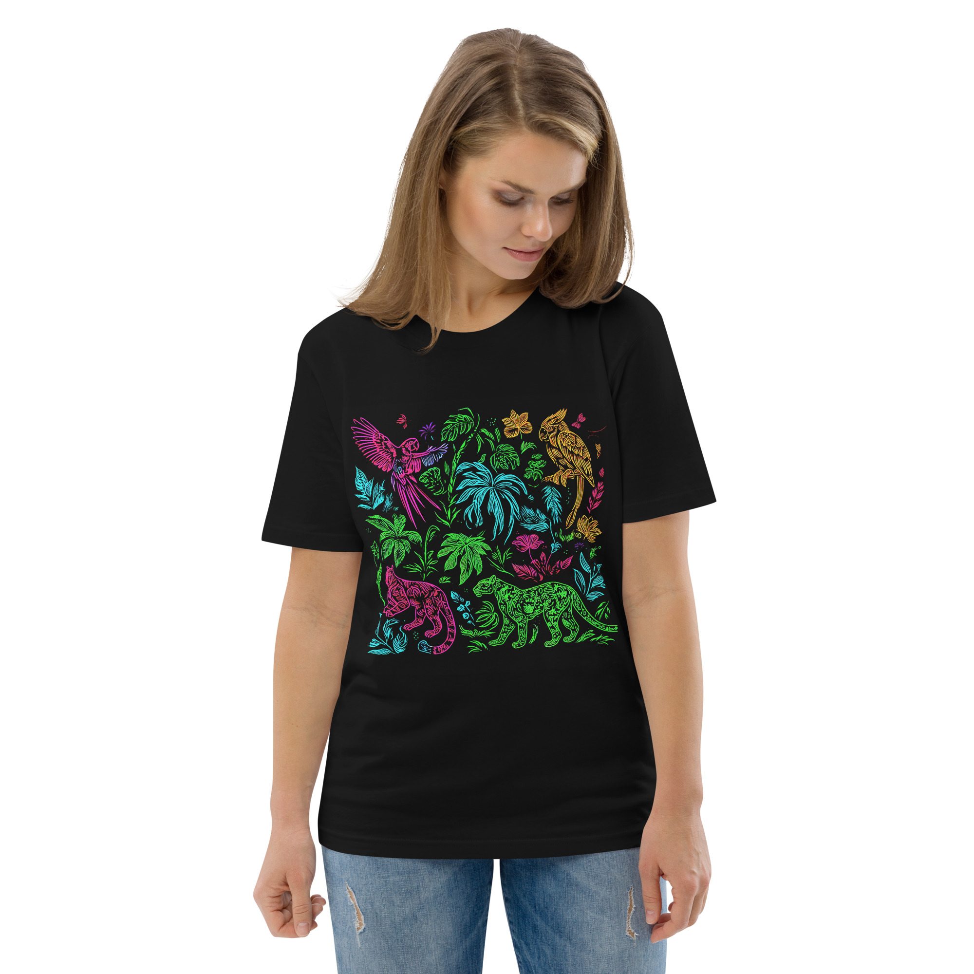 Neon Jungle Tapestry Organic Cotton T-Shirt