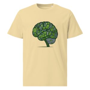 Green tree brain, eco concious sustainable fashion organic cotton t-shirt
