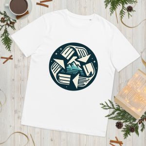 Sustainable fashion eco concious organic cotton recycling circle t-shirt