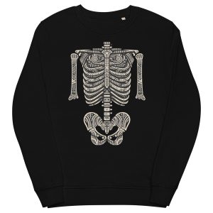 Black sustainable organic cotton skeleton sweatshirt