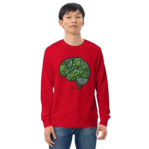 Eco concious green brain tree sustainable fashion organic cotton sweatshirt