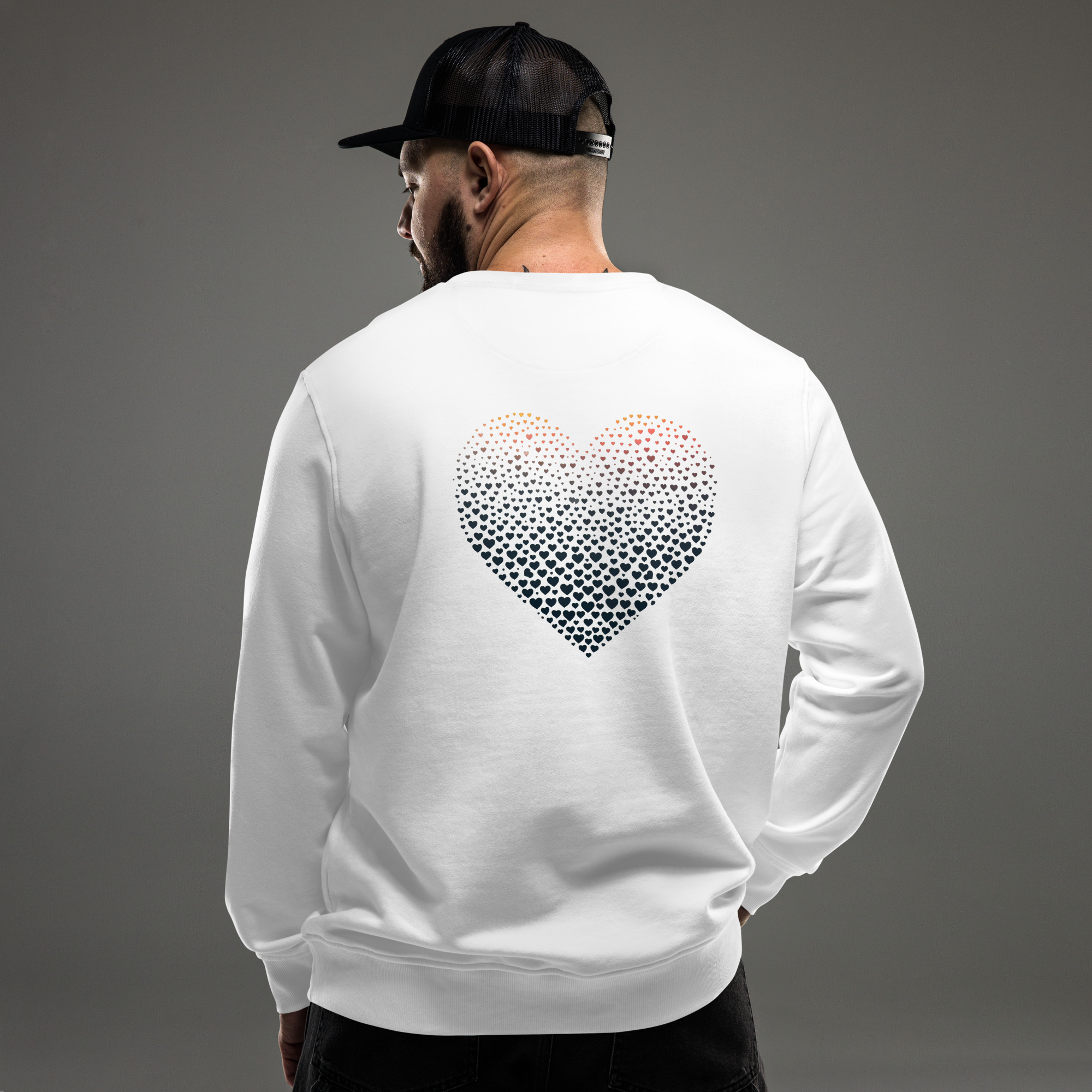 Eco Friendly Unisex Heart Mosaic Sweatshirt