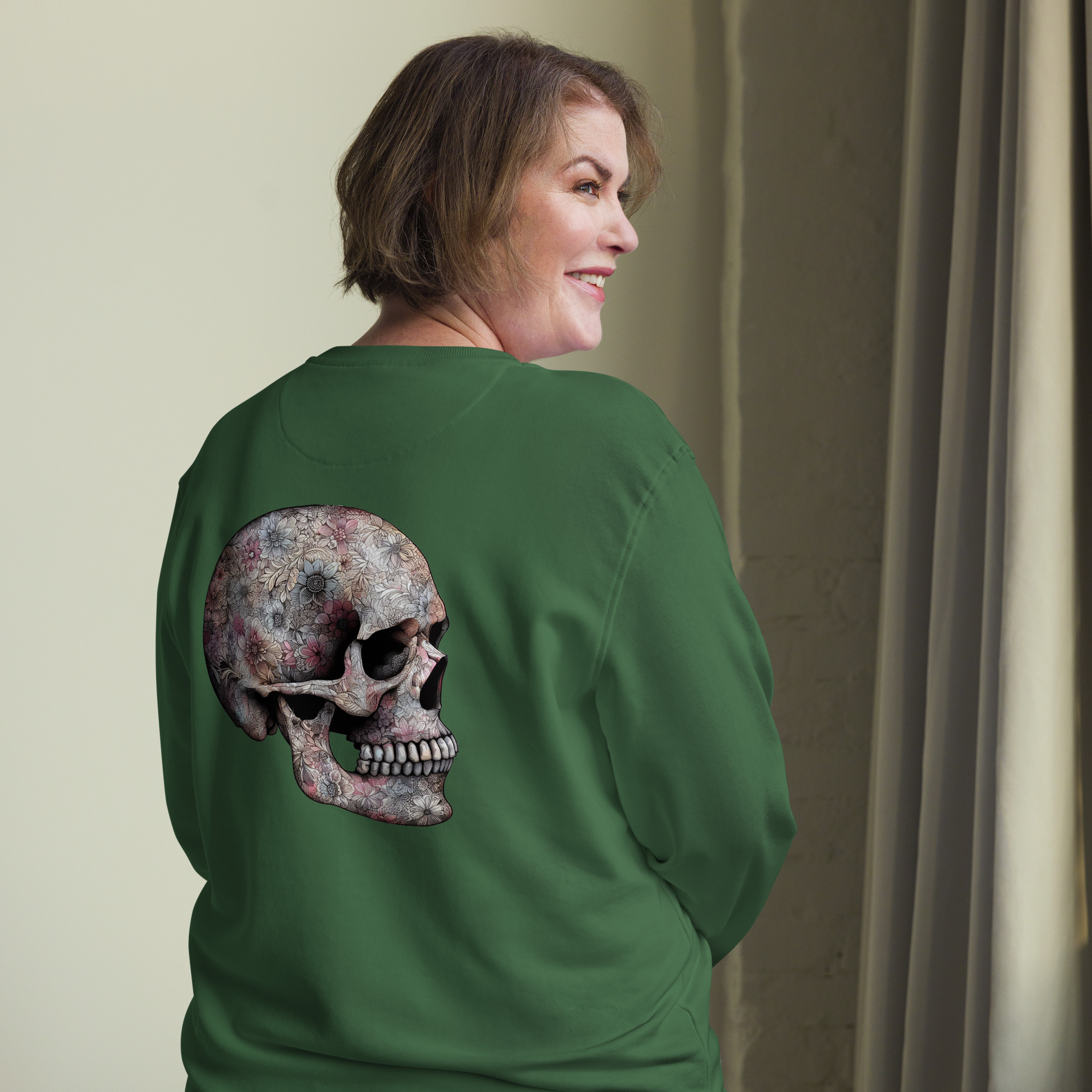 Floral Skull Print Sweatshirt