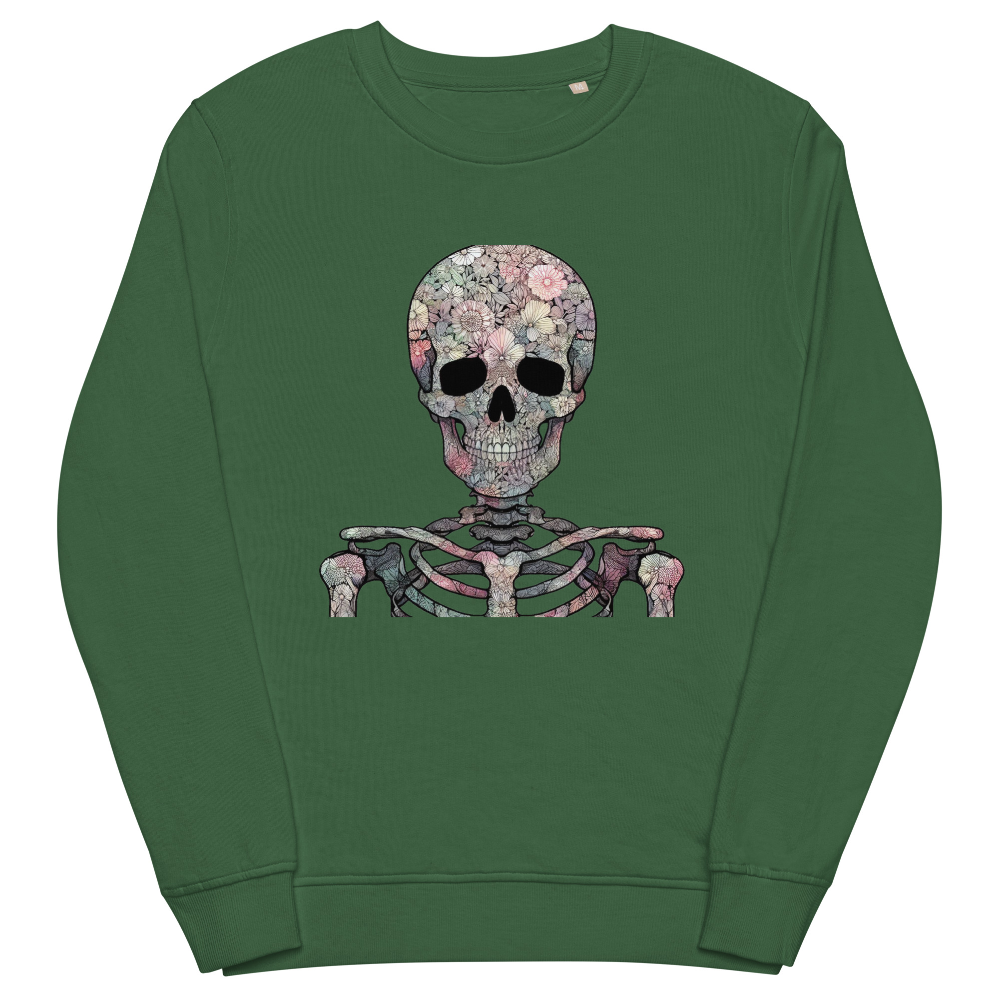 Skeleton Floral Overlay Sweatshirt